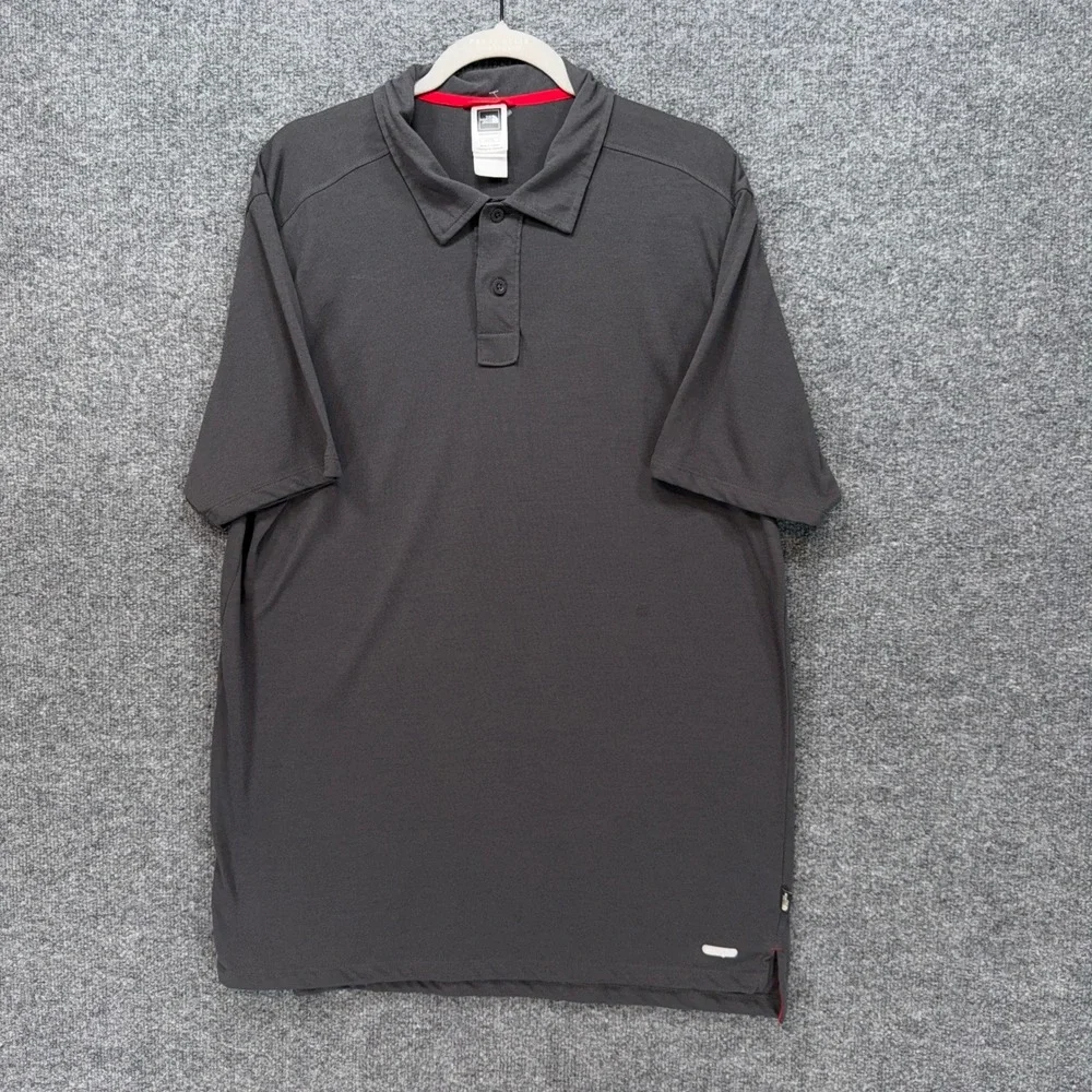 The North Face Polo Shirt Mens XL Gray VaporWick Performance Hiking Golf Casual